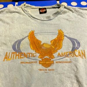 Vintage Thrashed Harley Davidson Tee T Shirt Orlando Florida Heart long sleeve